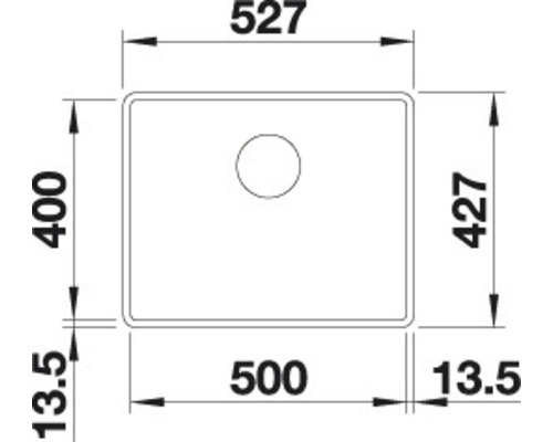 Dessin technique d''un évier avec dimensions