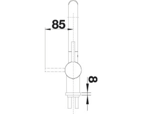 Dessin technique d''un robinet avec des dimensions