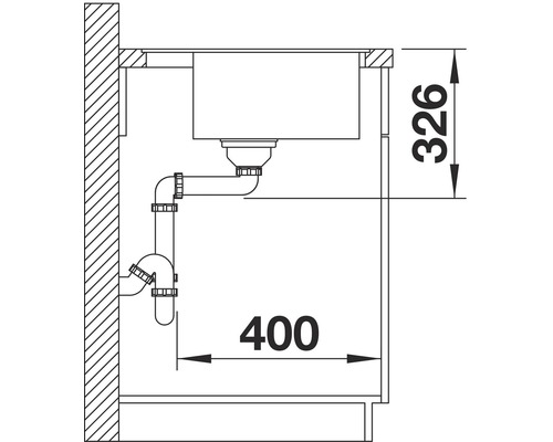 Dessin technique d''un évier avec dimensions