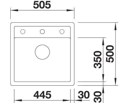 Dessin technique d''un évier avec dimensions