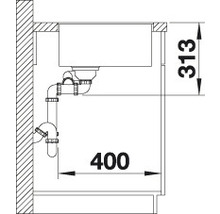 Évier Blanco SUBLINE 340/160-F lxp 552x427 mm Silgranit gris rocher 523569