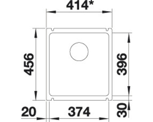 Dessin technique d''un évier avec indications de dimensions