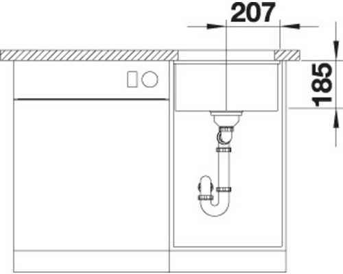 Schéma technique d''un évier avec dimensions