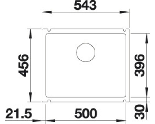 Dessin technique d''un évier avec dimensions