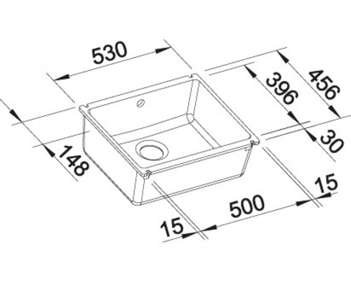 Schéma d''un évier avec dimensions