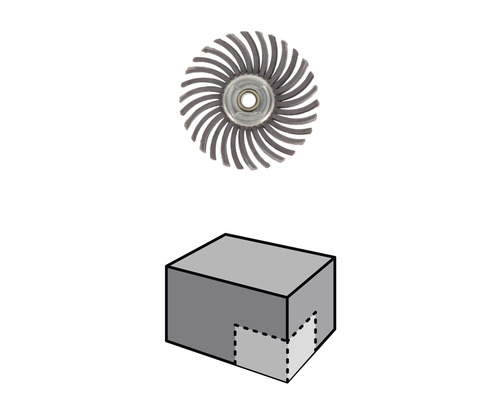 Meule à lamelles et emballage