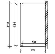 Dessin technique d''une armoire avec indications de dimensions.