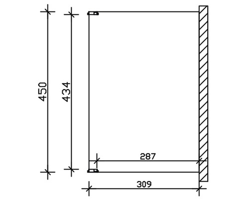 Schéma technique d''un placard mural avec dimensions