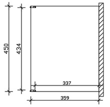Dessin technique d''une armoire murale avec indications de dimensions