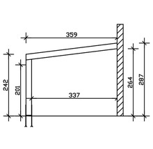 Dessin technique d''une construction en bois avec cotes