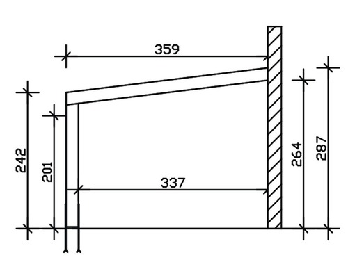 Dessin technique d''une étagère murale avec dimensions.