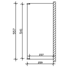 Dessin technique d''un élément d''armoire avec indications de dimensions