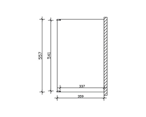Schéma technique d''une armoire murale avec dimensions.