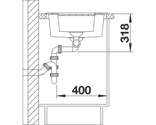 Dessin d''un évier avec dimensions