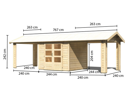 Dimensions de l''abri de jardin en bois