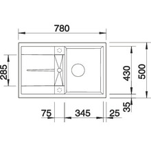 Blanco METRA 45 S Spüle BxT 780x500 mm Silgranit cafe 515038
