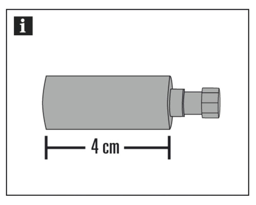 Image d''un cylindre de 4 cm de long avec raccord