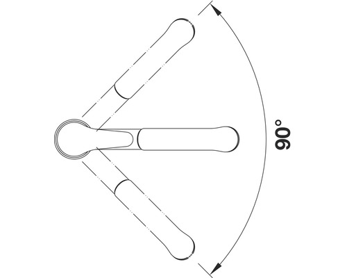 Symbole d''une clé avec un angle de 90 degrés