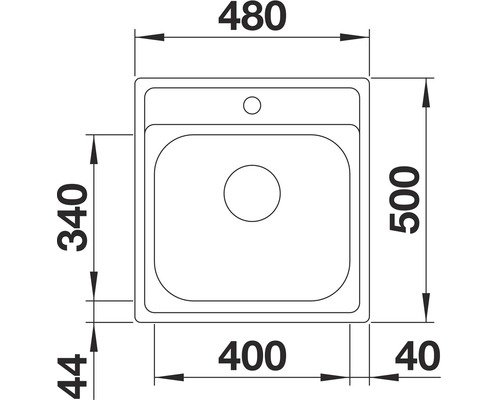 Dessin technique d''un évier avec dimensions