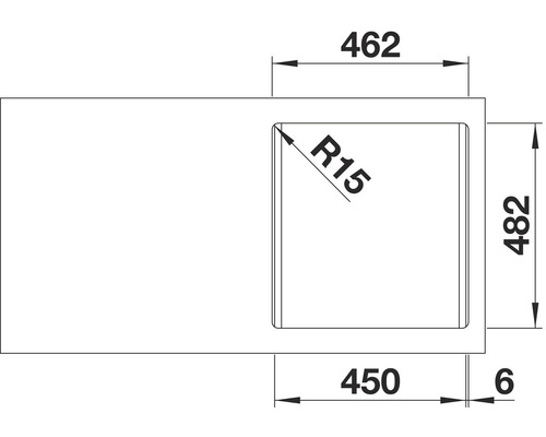 Dimensions d''un évier avec cuve à gauche