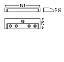 Dessin technique d'un luminaire avec dimensions.