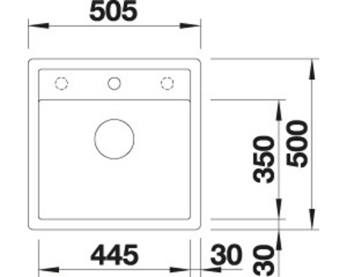 Schéma technique d''un évier avec des dimensions
