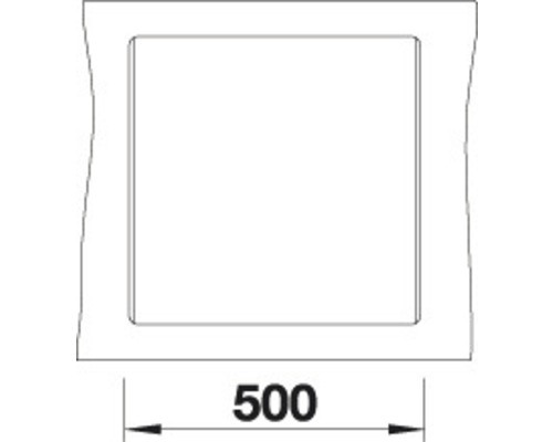 Dessin technique d''un carré avec une longueur de côté de 500 millimètres