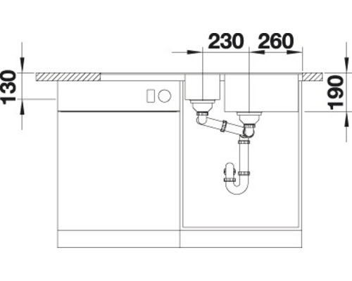Schéma d''un évier avec dimensions