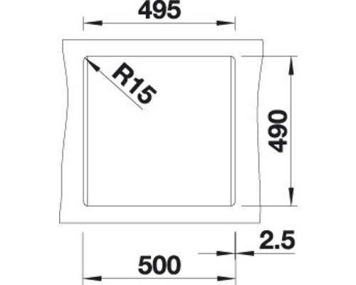 Schéma technique avec dimensions d''un évier