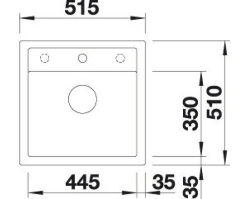 Schéma d''un évier avec dimensions