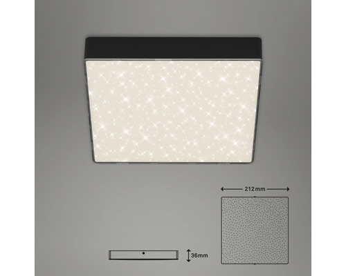 Plafonnier carré avec motif étoilé et indications de dimensions