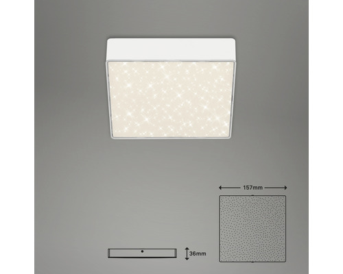 Plafonnier carré avec motif étoilé et indications de dimension