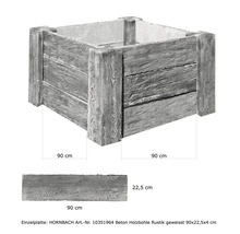 Jardinière surélevée en béton Cube Antique 118x118x69 cm gris-thumb-1