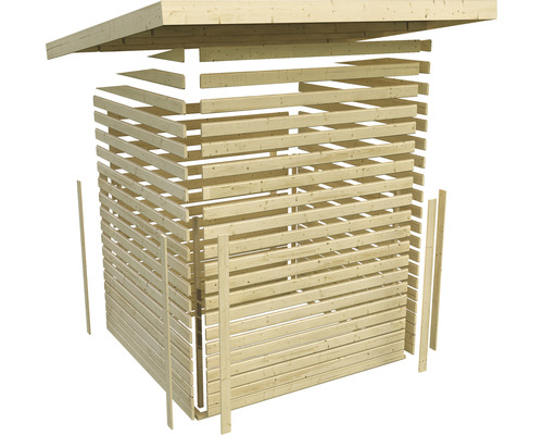 Abri de jardin non monté en lattes de bois