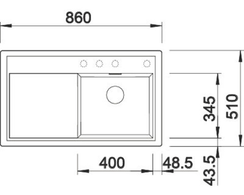 Schéma d''un évier avec dimensions