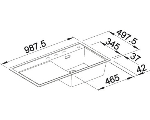 Dessin d''un évier avec cotes