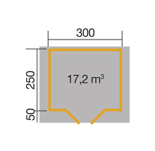 Gartenhaus weka 209 Gr. 2,5 333 x 333 cm lichtgrau
