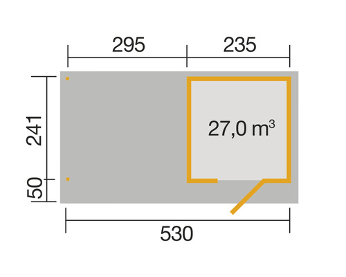 Grundrisszeichnung mit Maßen
