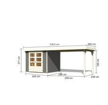Abmessungen eines Gerätehauses mit Carport