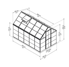 Schéma technique d''une serre avec dimensions