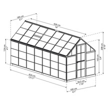 Dimensions d''une serre avec porte et fenêtres