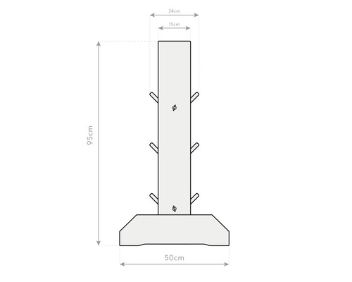Dimensions du porte-vêtements 95x50x24cm