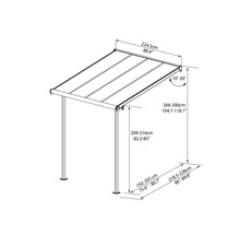 Schéma technique d''un toit de terrasse avec dimensions