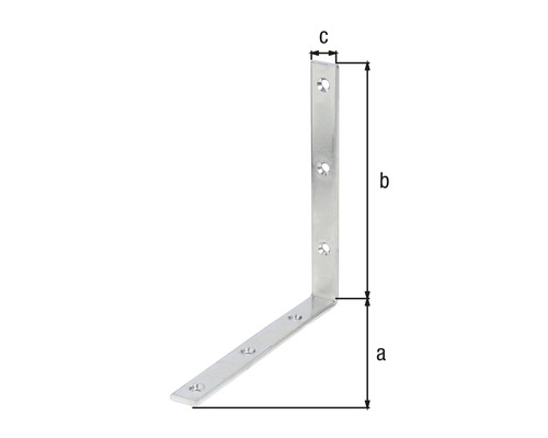 Equerre avec les dimensions a, b et c