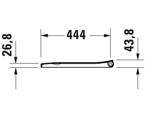 Technische Zeichnung eines WC-Sitzes mit Maßangaben