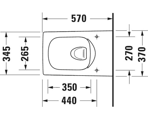 Schéma technique d''un WC suspendu avec dimensions