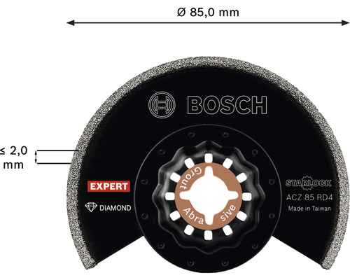 Disque à tronçonner diamant Bosch Expert de 85 millimètres de diamètre pour travaux de jointoiement