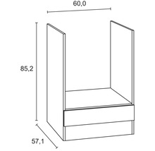 Schéma d''un meuble bas d''évier avec dimensions