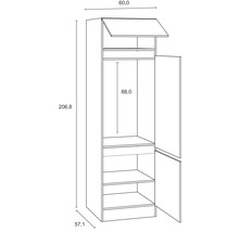 Schéma technique d''une armoire avec dimensions