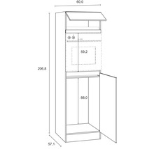 Schéma technique d''une armoire haute avec dimensions